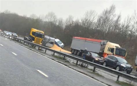 M53 Reopened As Lorry Overturns After Crash With Hgv Live Updates