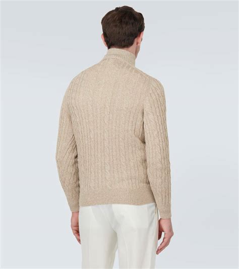 Loro Piana Mezzocollo Cable Knit Cashmere Sweater Loro Piana