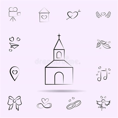 Icono De La Iglesia Sistema Universal De Boda Para El Dise O Y El