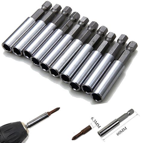 10Pcs Compact Magnetic Bit Tip Extensions Holder 1 4 Hex Shank Drive