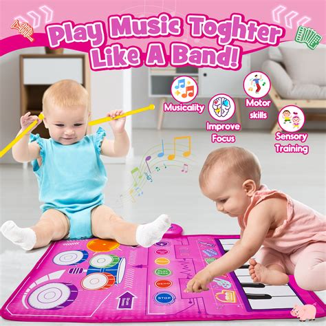 Musical Toys for Toddlers: Baby Piano & Drum Mat, Ideal Gift for 1-4 ...