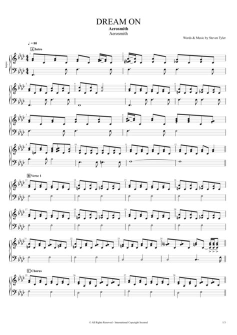 Dream On Tab by Aerosmith (Guitar Pro) - Full Score | mySongBook