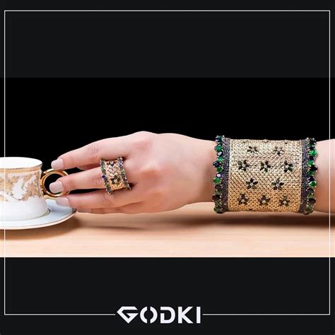 Godki Luxury Hollow Lace Pcs Bracelet Ring Earring Set For Women