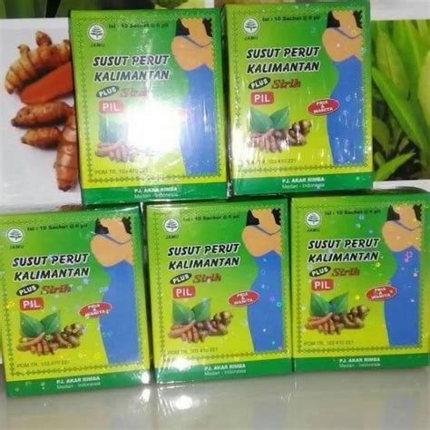 Jual Pil Susut Perut Kalimantan Plus Sirih Isi 10 Sachet 6 Pil