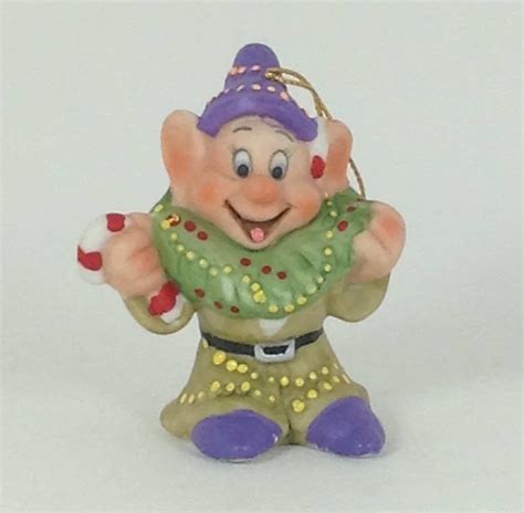 Vintage Schmid Disney Dopey Ornament 1987 50th Anniversary Snow White