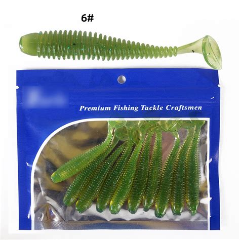 HiQueen 10 16 Pcs Fishing Lures 5 7 5cm T Screw Tail Fishing Lure Soft