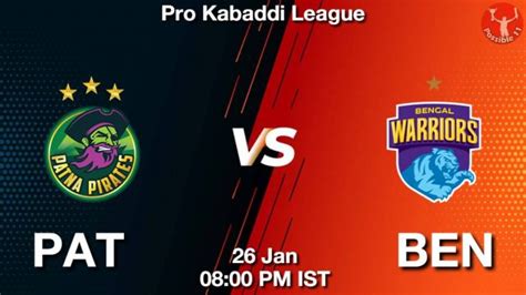 Pat Vs Ben Dream Prediction Team Live Kabaddi Jan