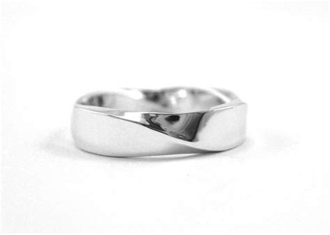 Mobius Wedding Ring Mm Mobius Wedding Band Mens Mobius Ring K White