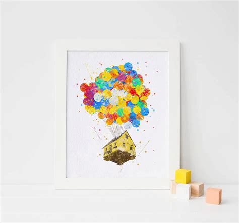 Pixar Up Balloon House Up Pixar Disney Art Printable | Etsy