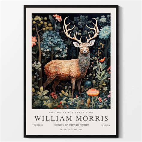 IPUDIS William Morris Wall Art William Morris Exhibition Poster Deer