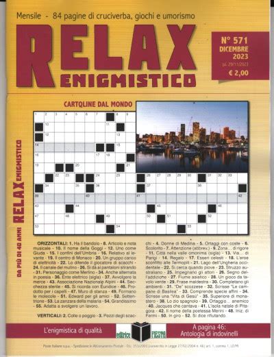 Relax Enigmistico N 571 Dicembre 2023 Mensile Italiano EDICOLA