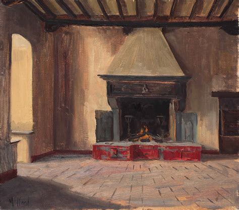 The Old Castle Fireplace Painting by Kelly Medford