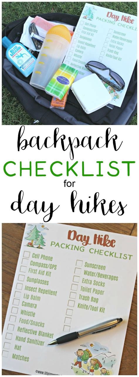 A Hiking Checklist Will Help You Remember To Pack Everything You Need For Day Hikes Get Your