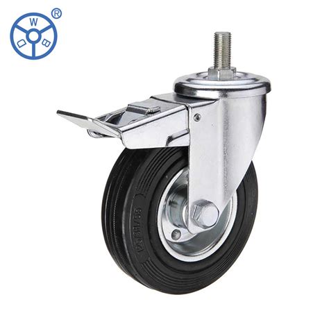 European Black Rubber Castor Wheel Steeling Wheel Industrial Caster