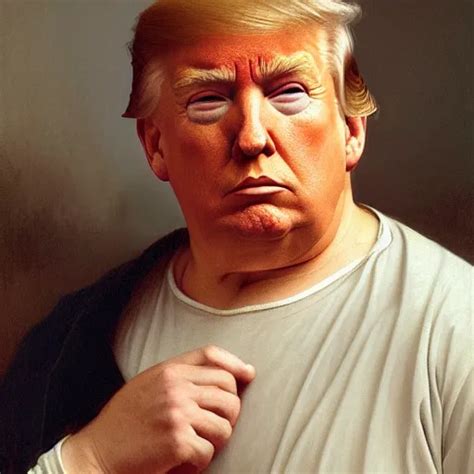 Painting Of Donald Trump In A Tracksuit Old Unhappy Stable