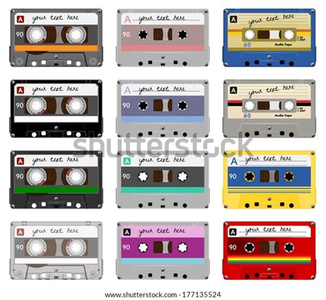 Collection Vector Retro Audio Cassettes Set Stock Vector Royalty Free