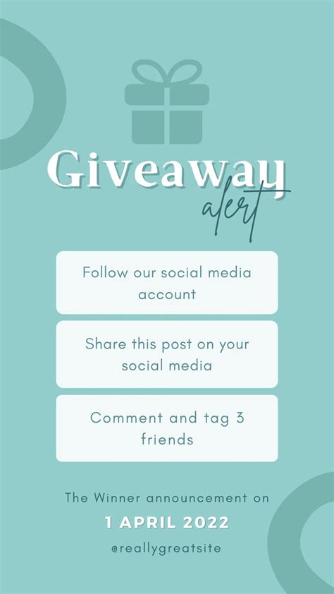 Blue Minimalist Giveaway Alert Instagram Story Templates By Canva