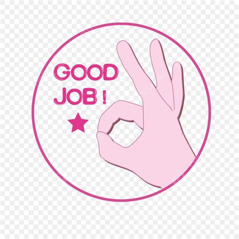 Well Done Vector Hd PNG Images Well Done Sticker Cute Pink Sign Do