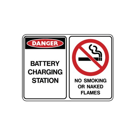 Battery Charging Signs Battery Charging Station No Smoking Or Naked Flames W Picto Shop Now