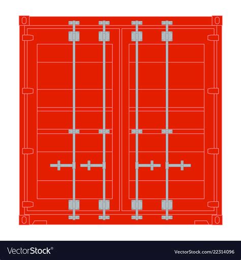 red shipping container front view royalty  vector image