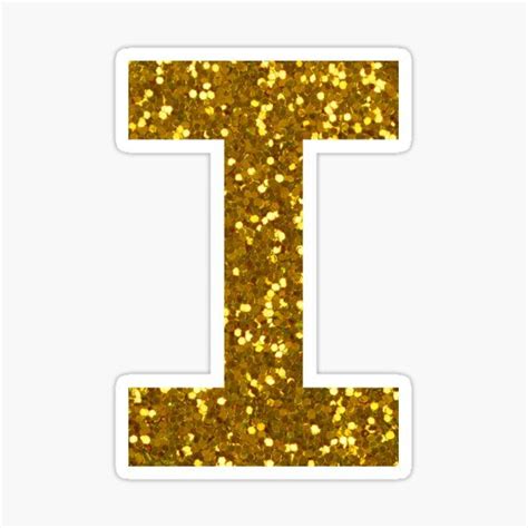 GOLD LETTER I2 GOLD GLITTER Sticker For Sale By Pascally Gold