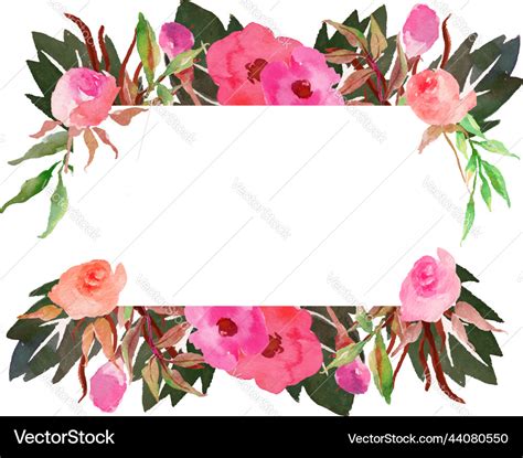 Watercolor flower frame wedding seasonal Vector Image