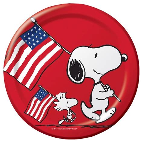 Snoopy Patriotic Party Dessert Plates | snoopn4pnuts.com