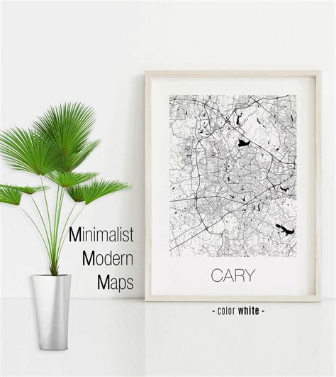 Cary North Carolina Cary NC Map Cary Map Cary Print Cary - Etsy