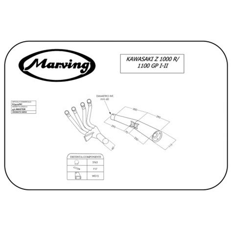 Marving Full Exhaust System 4 1 Master Black Kawasaki Z1000r Fast