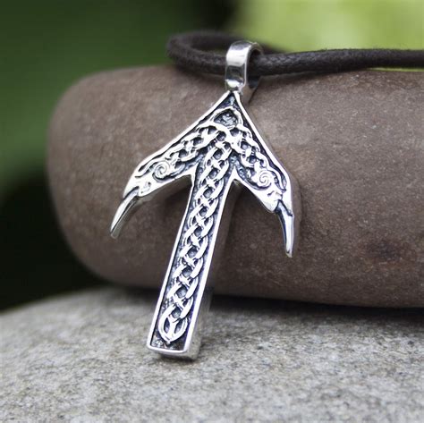 Amazon Viking Rune Tyr Tiwaz Teiwaz Pendant Necklace Sterling