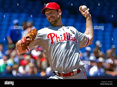 Philadelphia Phillies Pitcher Cliff Lee Works Against The Toronto Blue