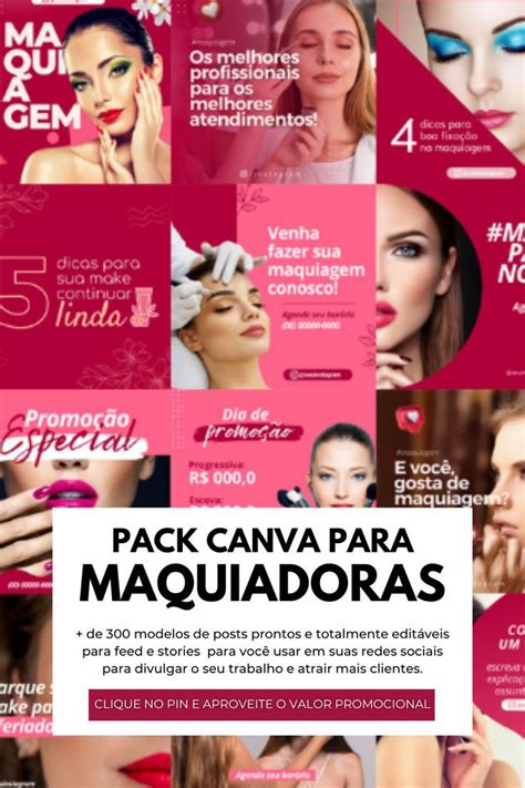 Pack Canva Para MAQUIADORAS Artes Prontas Para Instagram Templates