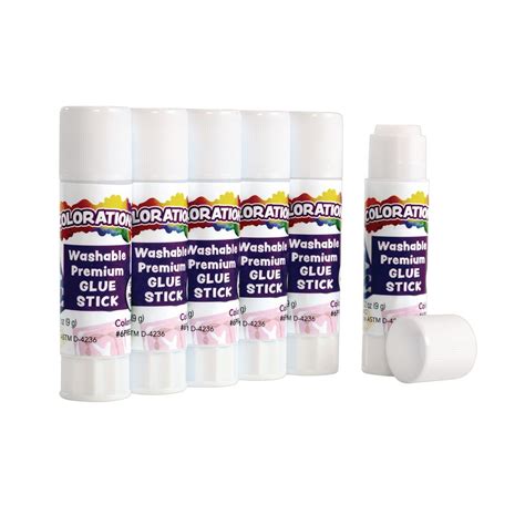 Colorations Premium Glue Sticks White Set Of 6 032 Oz Each