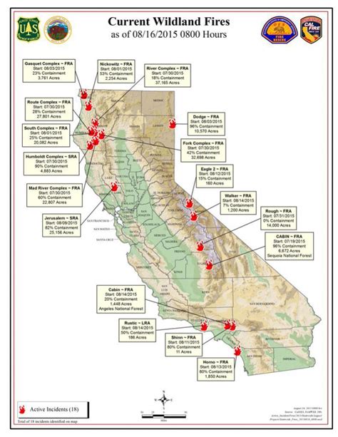 Cal Fire Sunday Morning August 16, 2015 Report On Wildfires In - Active ...