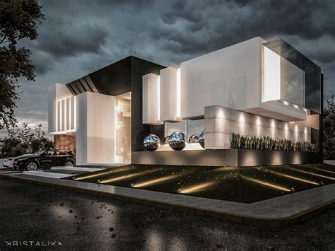 Modern House Design At Night