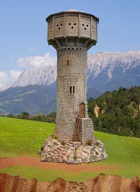 Watchtower With Hoarding And Extension Medieval Tower Fantasy City