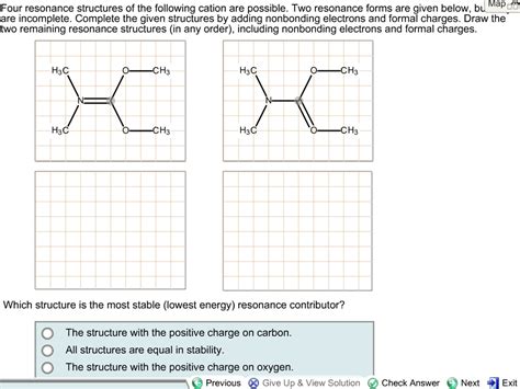 Solved Four Resonance Structures Of The Following Cation Are Possible