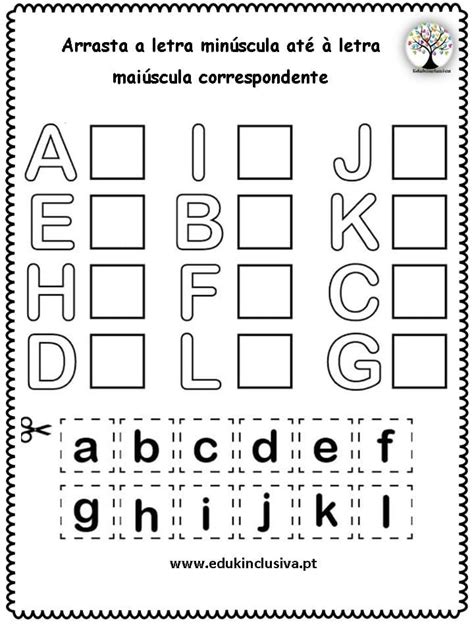 Ficha interativa Letras maiúsculas e minúsculas