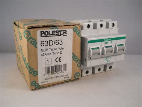 Crabtree Polestar Mcb Type D A Triple Pole Phase Breaker D