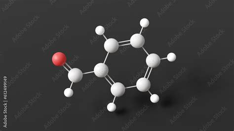 Benzaldehyde Molecule Molecular Structure Aromatic Aldehyde Ball And Stick 3d Model