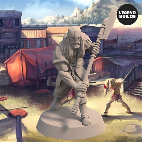 Acenii Barbarian Warriors With Glaives Pose 3 3D Printable