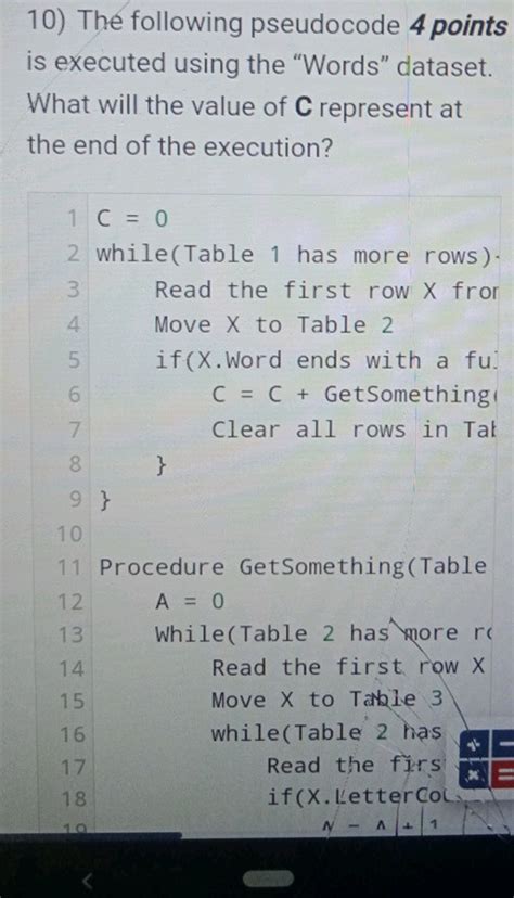 10 The Following Pseudocode 4 Points Is StudyX