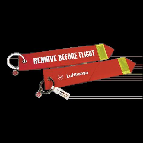 Lufthansa Remove Before Flight Portachiavi Formato Grande Rosso