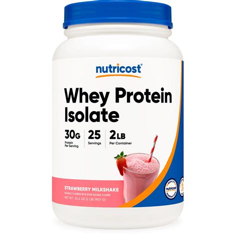 Nutricost Whey Protein Isolate Powder Strawberry Milkshake 2lbs