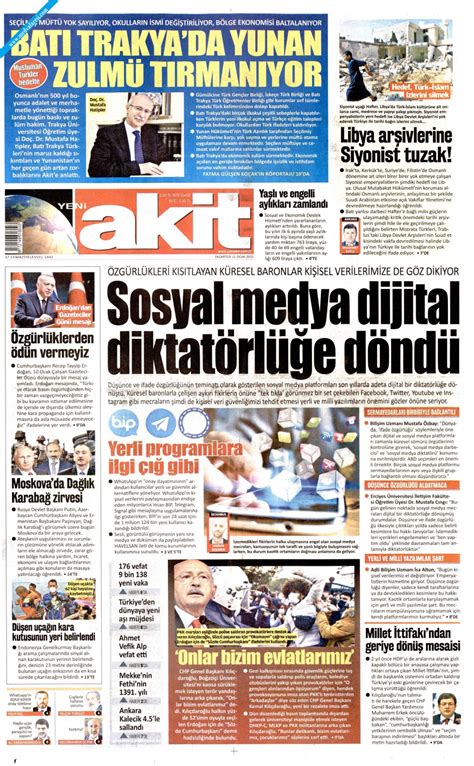 Yeni Akit Gazetesi Ocak Pazartesi