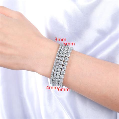 Women Jewelry Vvs Moissanite Diamond Clustered Tennis Bracelet White