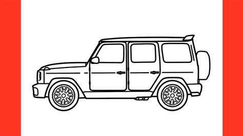 How To Draw A Mercedes G63 Amg Easy Drawing Mercedes Benz Car Youtube