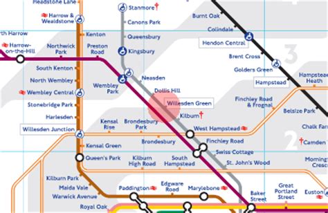 Willesden Green station map - London Underground Tube