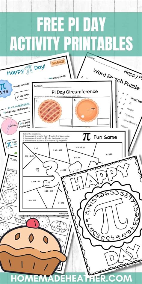 Free Pi Day Activity Printables Homemade Heather Worksheets Library