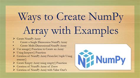 Ways To Create Numpy Array With Examples Spark By {examples}